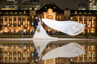 東京駅といえば！ロングベールを使ったリフレクションショット