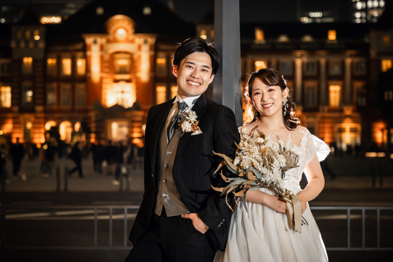 夜景に映えるブラックタキシード★