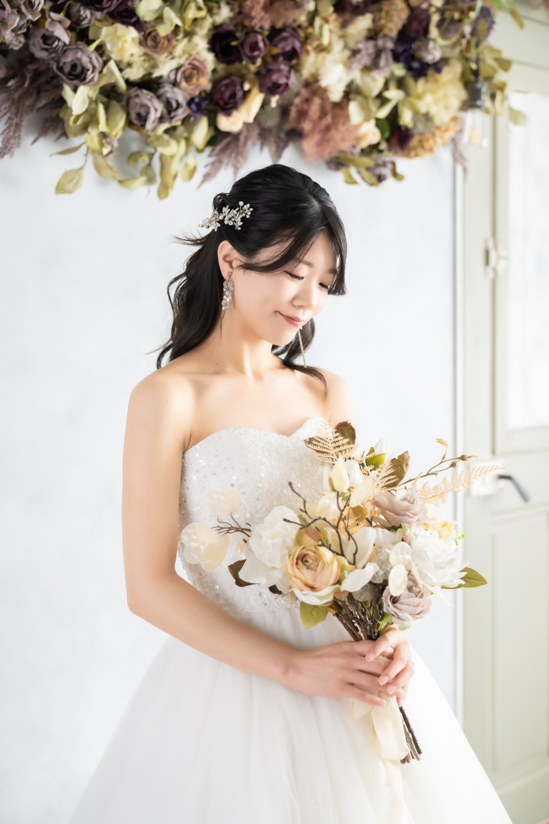 ふんわりホワイトで叶える、キュートなスタジオフォト♡