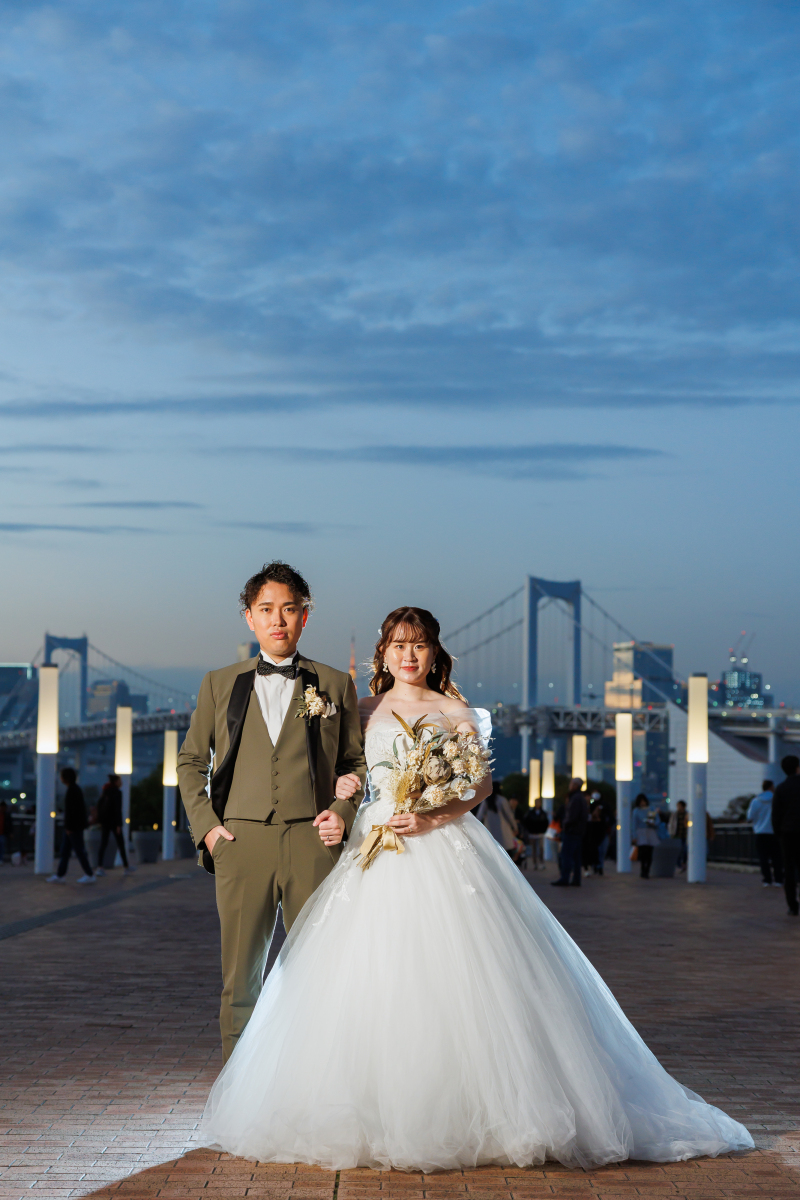 海辺から夜の東京まで。葛西臨海・海浜公園で残すウェディングフォト