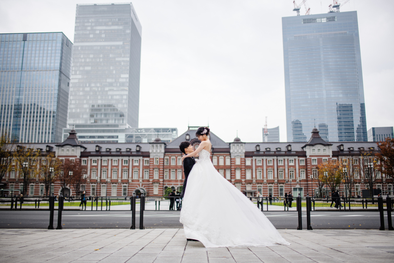 【東京駅舎】レンガ調の色彩