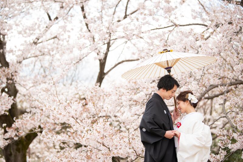 桜&times;和装フォトウェディング♡満開の春を彩る撮影