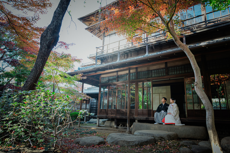 歴史ある邸宅で【安田楠雄邸前撮り】白無垢&色打掛の和装2着プラン・前編