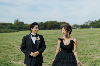 ブラックなのに可愛い♥水元公園で魅せる大人フォトウェディング 