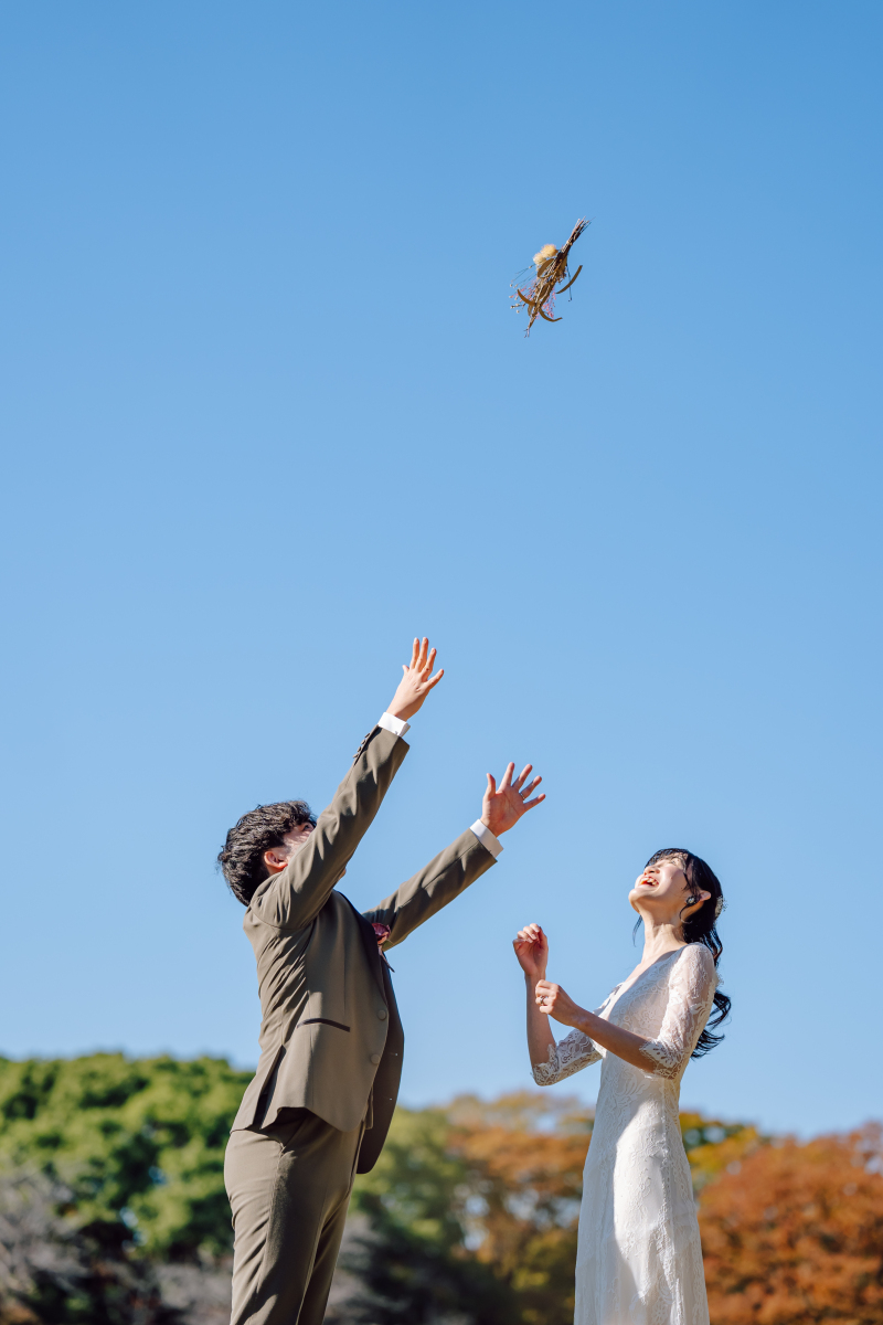 空と一緒に残すウェディングフォト