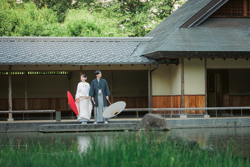 自然と都会が調和するロケーション・檜町公園での和装前撮り