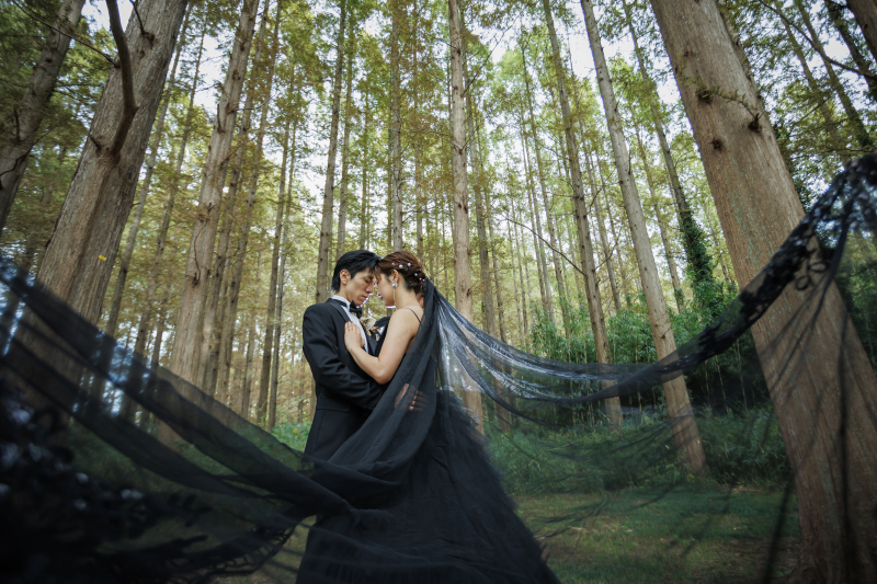ブラックなのに可愛い♥水元公園で魅せる大人フォトウェディング 