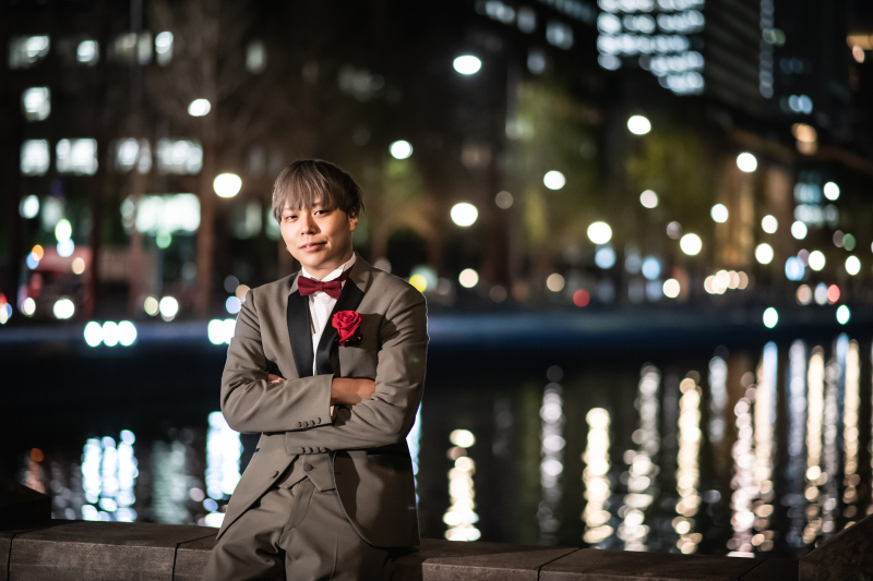 プロフィール写真に★