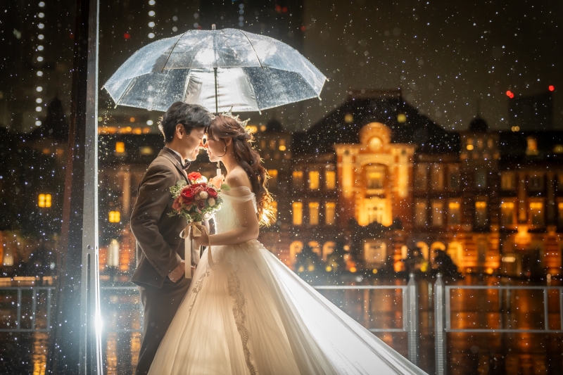 雨の日撮影の魅力、ふたりだけの特別なフォトウェディング♪