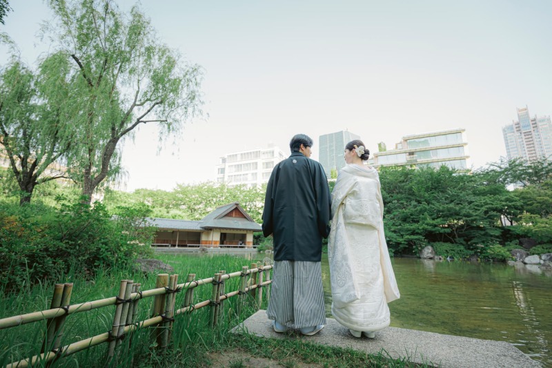 自然と都会が調和するロケーション・檜町公園での和装前撮り