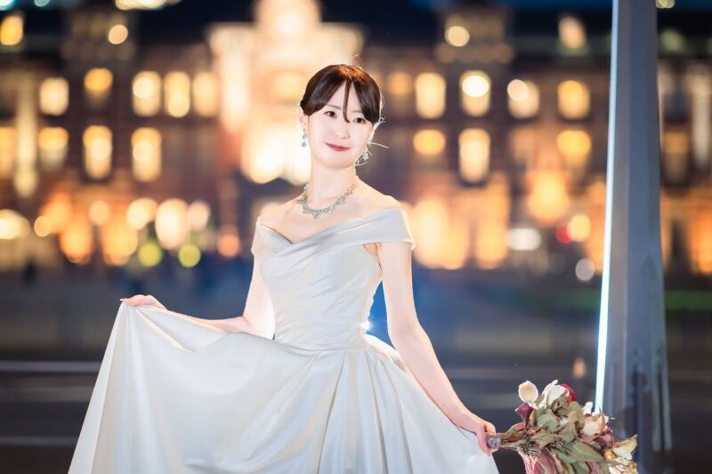 光沢感が魅力なサテンドレス♥°˖
