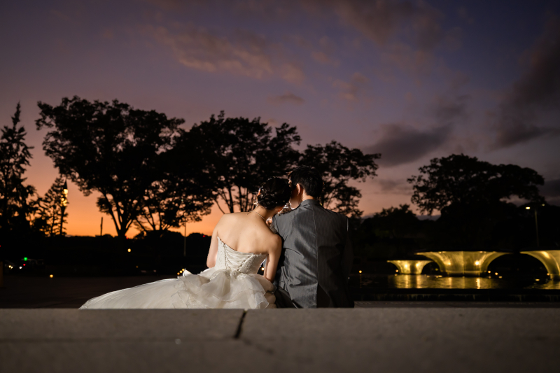 空と一緒に残すウェディングフォト