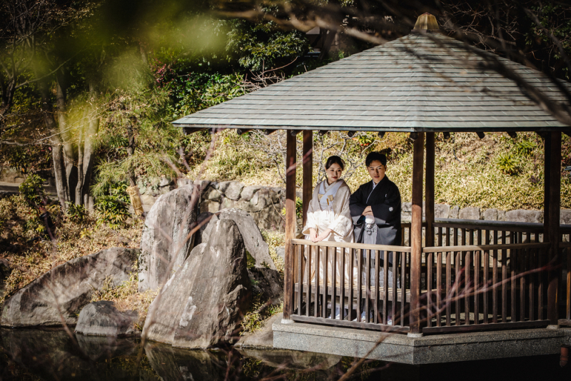 冬ならではの和装ロケーション撮影「目白庭園 × 白無垢の魅力」
