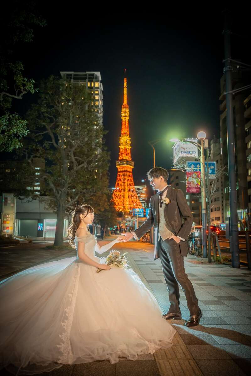 東京タワーと夜景で残す、とっておきのロマンティック撮影
