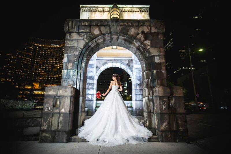 高身長の新婦様向けプリンセスラインドレス✿