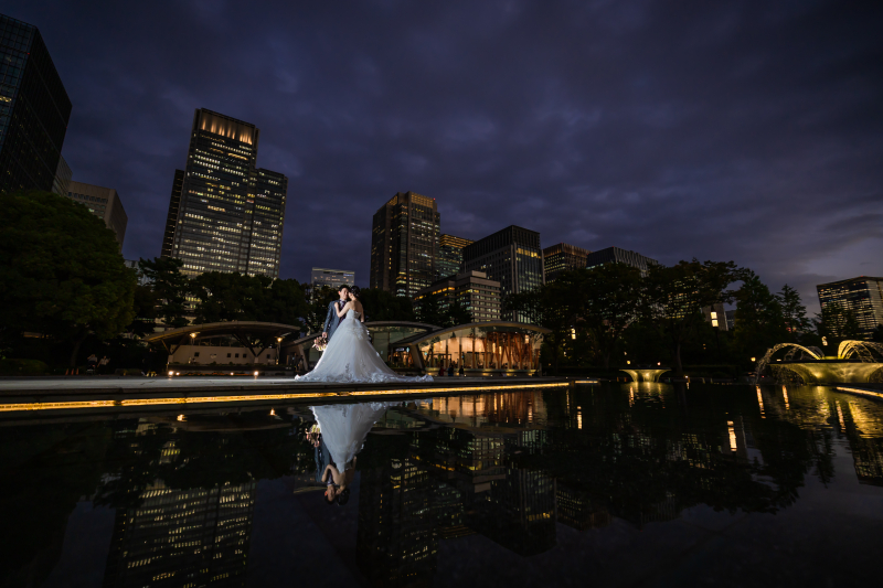 空と一緒に残すウェディングフォト