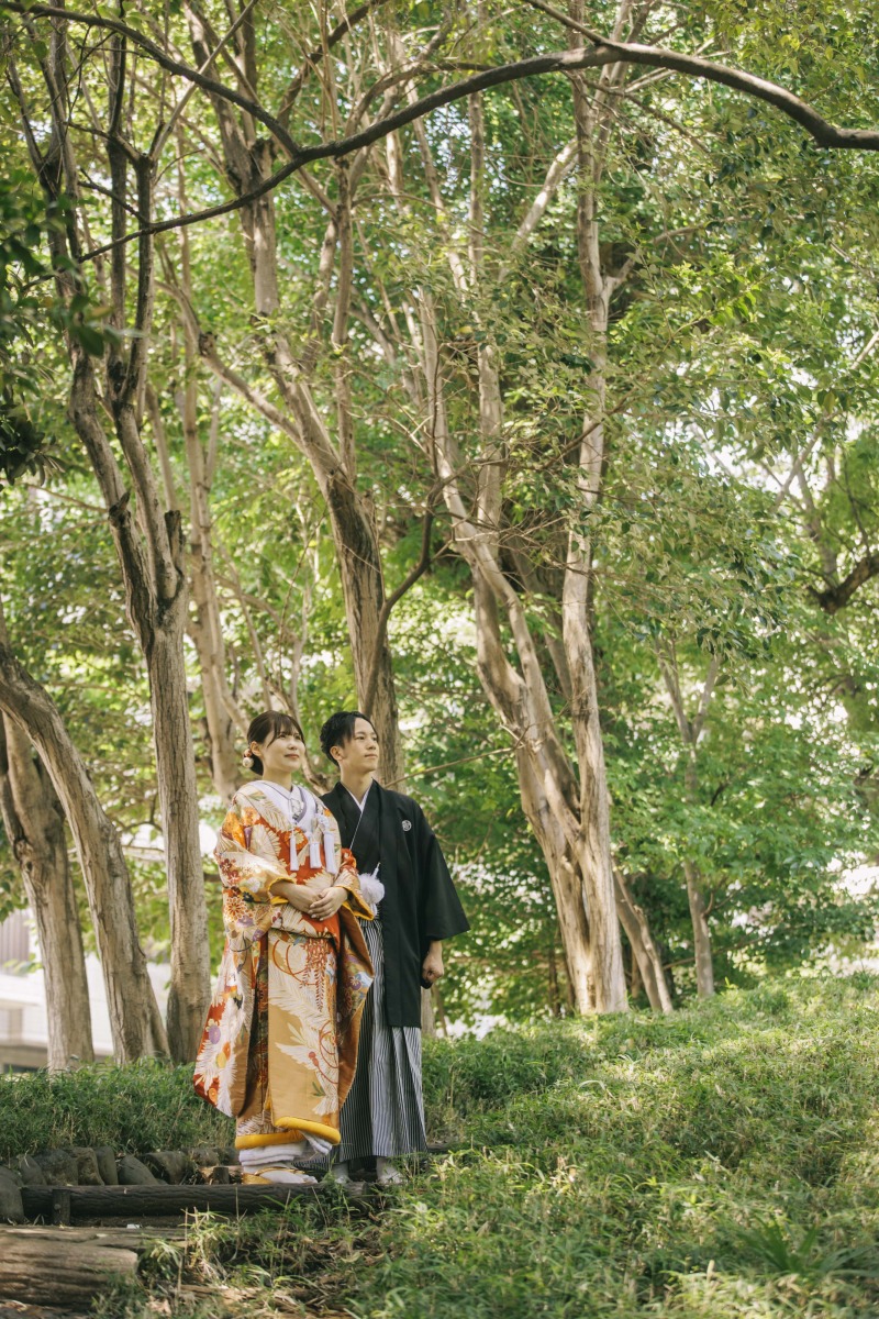 有栖川宮記念公園で叶える♡緑に包まれた和装フォトウェディング