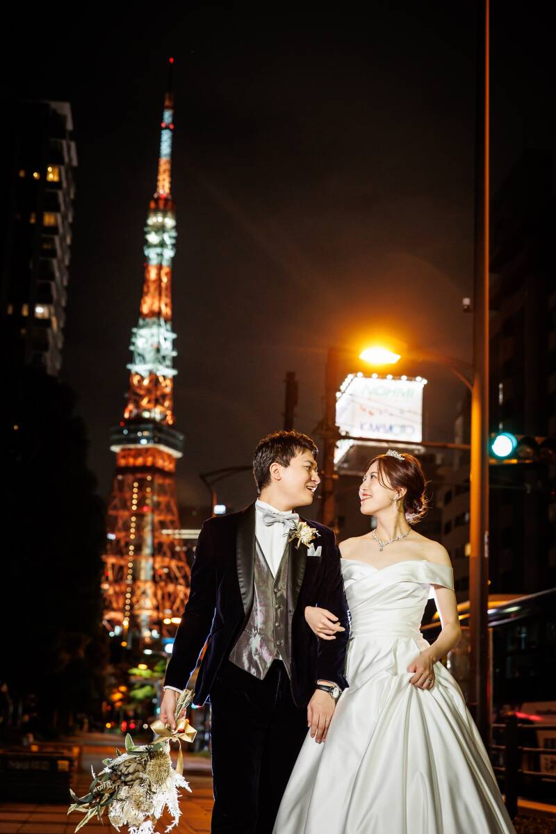 東京タワーと夜景で残す、とっておきのロマンティック撮影
