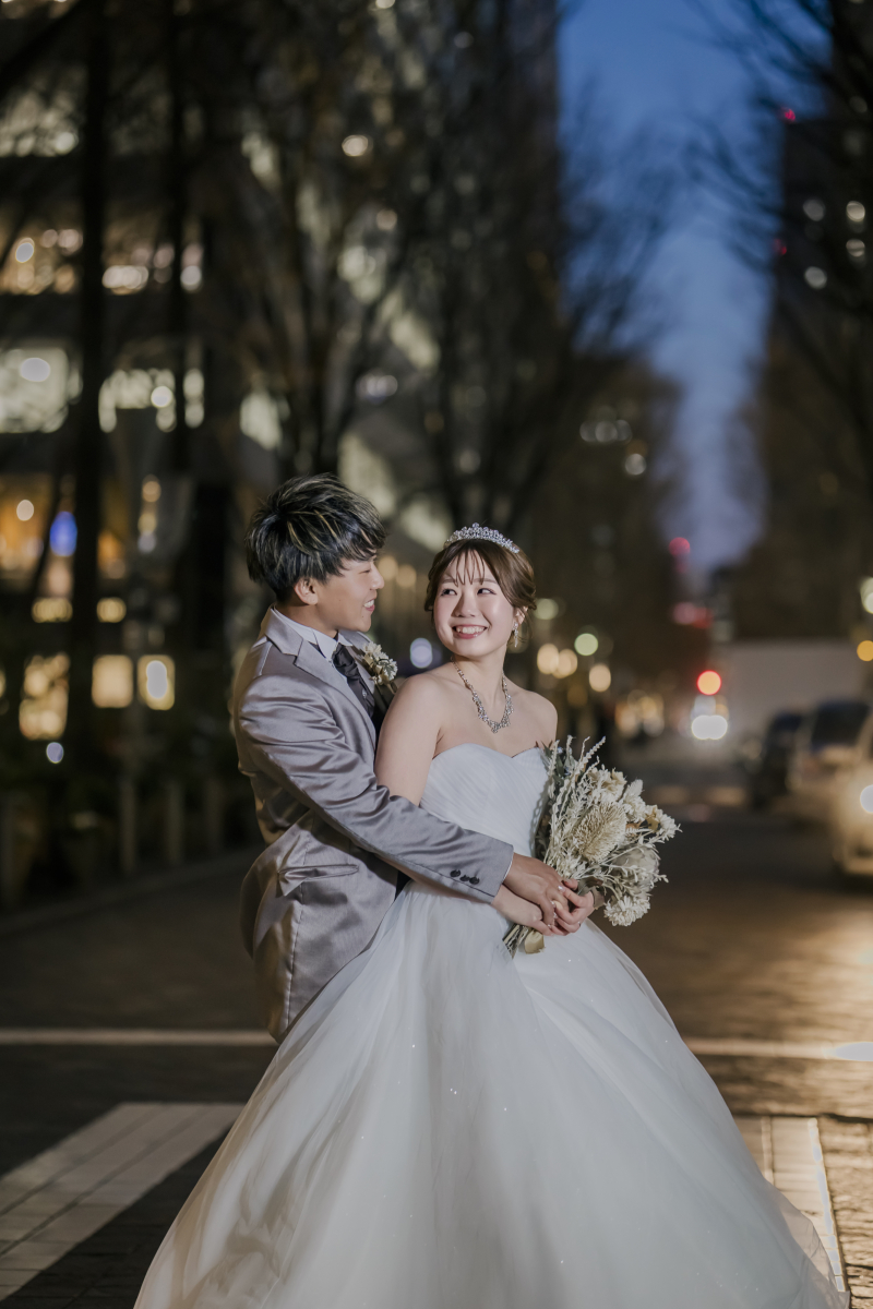 チュール素材のプリンセスラインドレス♡