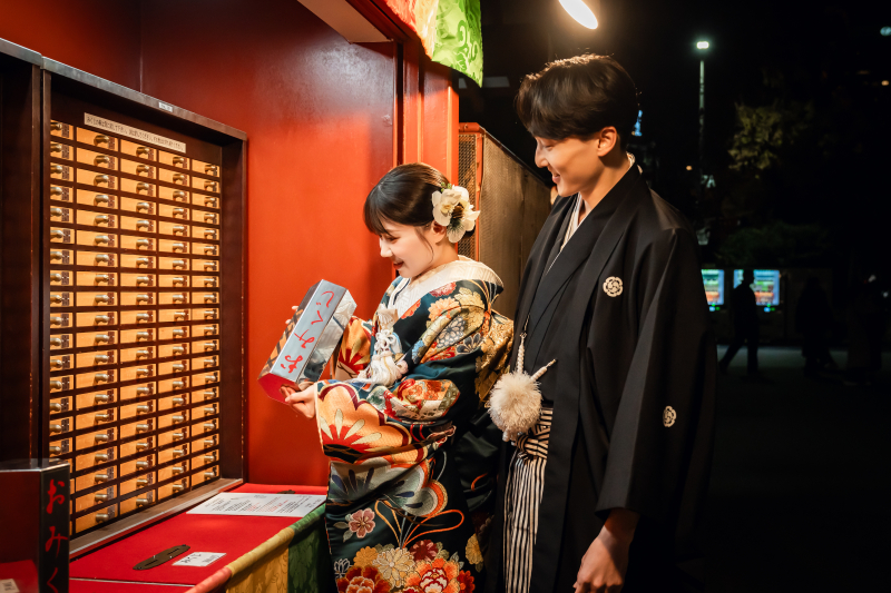 ◌。浅草の夜に包まれる 和装前撮り 。◌