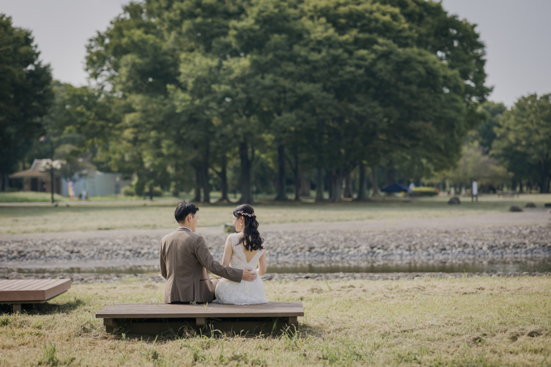 レースドレスが映える、水元公園ロケーションフォト