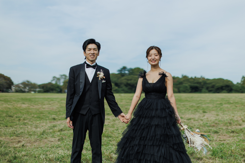 ブラックなのに可愛い♥水元公園で魅せる大人フォトウェディング 
