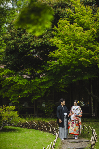 小石川後楽園で和装撮影♪