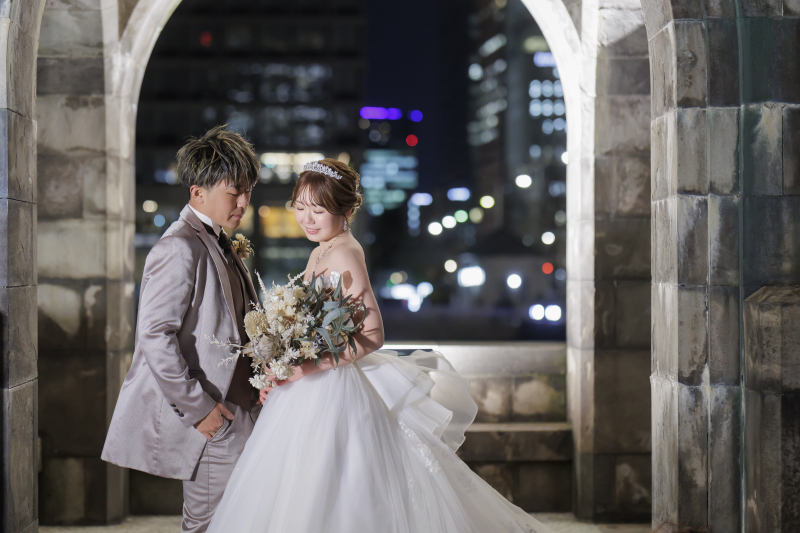 チュール素材のプリンセスラインドレス♡