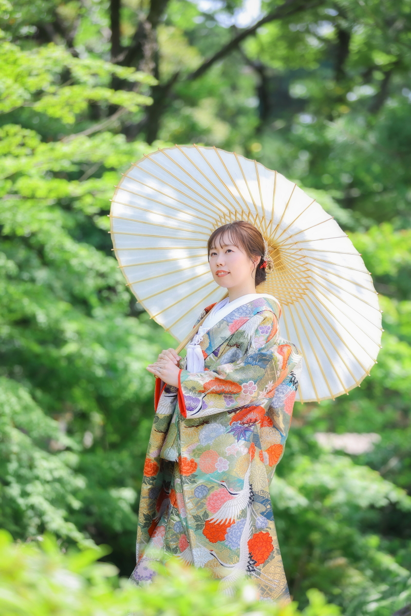 和装前撮り・フォトウェディングにおすすめロケスポット：名古屋市鶴舞公園（鶴々亭）