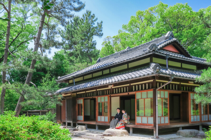 和装前撮り・フォトウェディングにおすすめロケスポット：名古屋市鶴舞公園（鶴々亭）