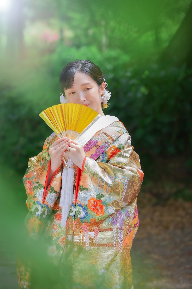 和装前撮り・フォトウェディングにおすすめロケスポット：名古屋市鶴舞公園（鶴々亭）