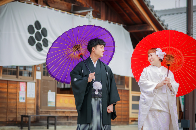 神社で和装前撮り