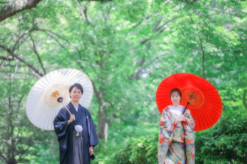 和装前撮り・フォトウェディングにおすすめロケスポット：名古屋市鶴舞公園（鶴々亭）