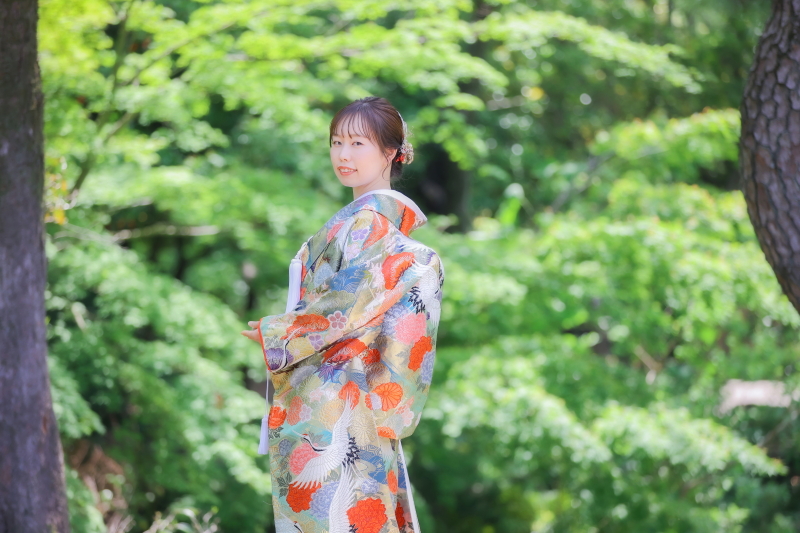 和装前撮り・フォトウェディングにおすすめロケスポット：名古屋市鶴舞公園（鶴々亭）