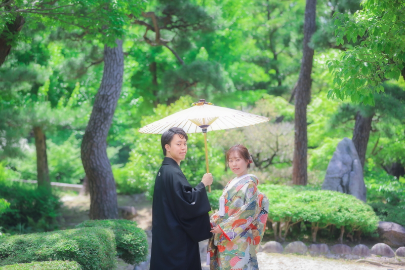 和装前撮り・フォトウェディングにおすすめロケスポット：名古屋市鶴舞公園（鶴々亭）