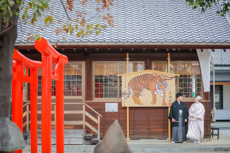 神社で和装撮影