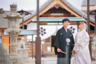 神社で和装撮影