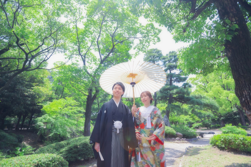 和装前撮り・フォトウェディングにおすすめロケスポット：名古屋市鶴舞公園（鶴々亭）