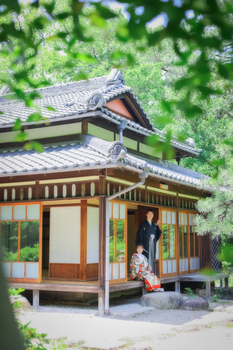 和装前撮り・フォトウェディングにおすすめロケスポット：名古屋市鶴舞公園（鶴々亭）