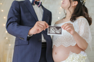 エコー写真を手に