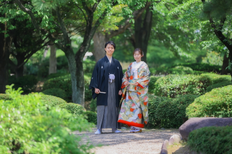 和装前撮り・フォトウェディングにおすすめロケスポット：名古屋市鶴舞公園（鶴々亭）