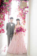 ピンクのカラードレスと二つのシーンをご紹介します!