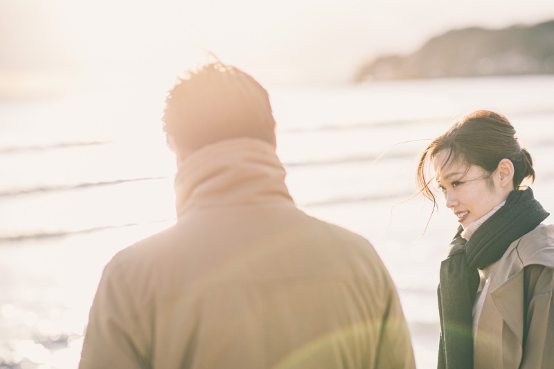 【海で夕暮れと】