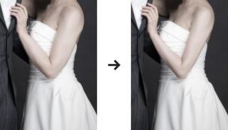 ちょっぴり気になる二の腕も♪フォトレタッチで理想の花嫁に