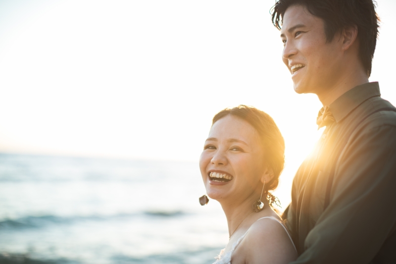 幸せなお二人の表情は世界一。