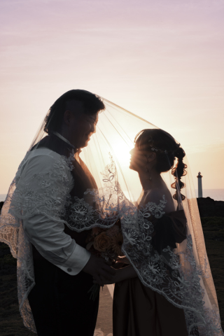 ロマンチックなシルエット撮影。