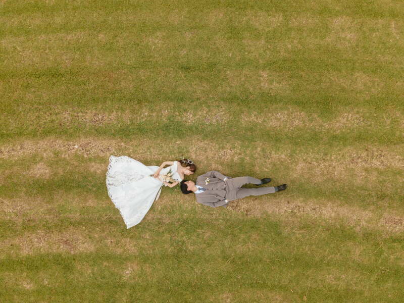 空からのウェディングフォト