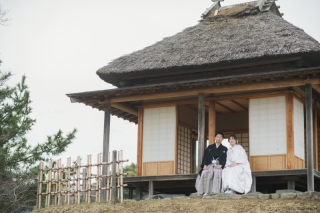 緑が美しい「楽山園」で撮影！お洒落な前撮りプラン♬