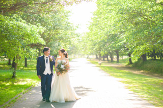 桜フォトが間に合わなくても!新緑をバックに前撮り撮影♪