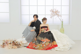 振袖×ウェディングドレス